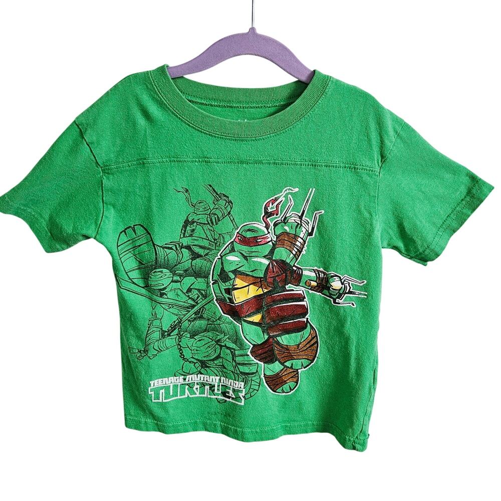 Nickelodeon Teenage Mutant Ninja Turtles Tee Shirt Bright Green Kidcore Size M